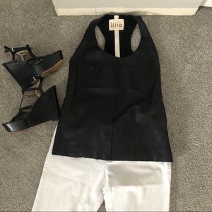 ILLIA soft fitted genuine leather tank top